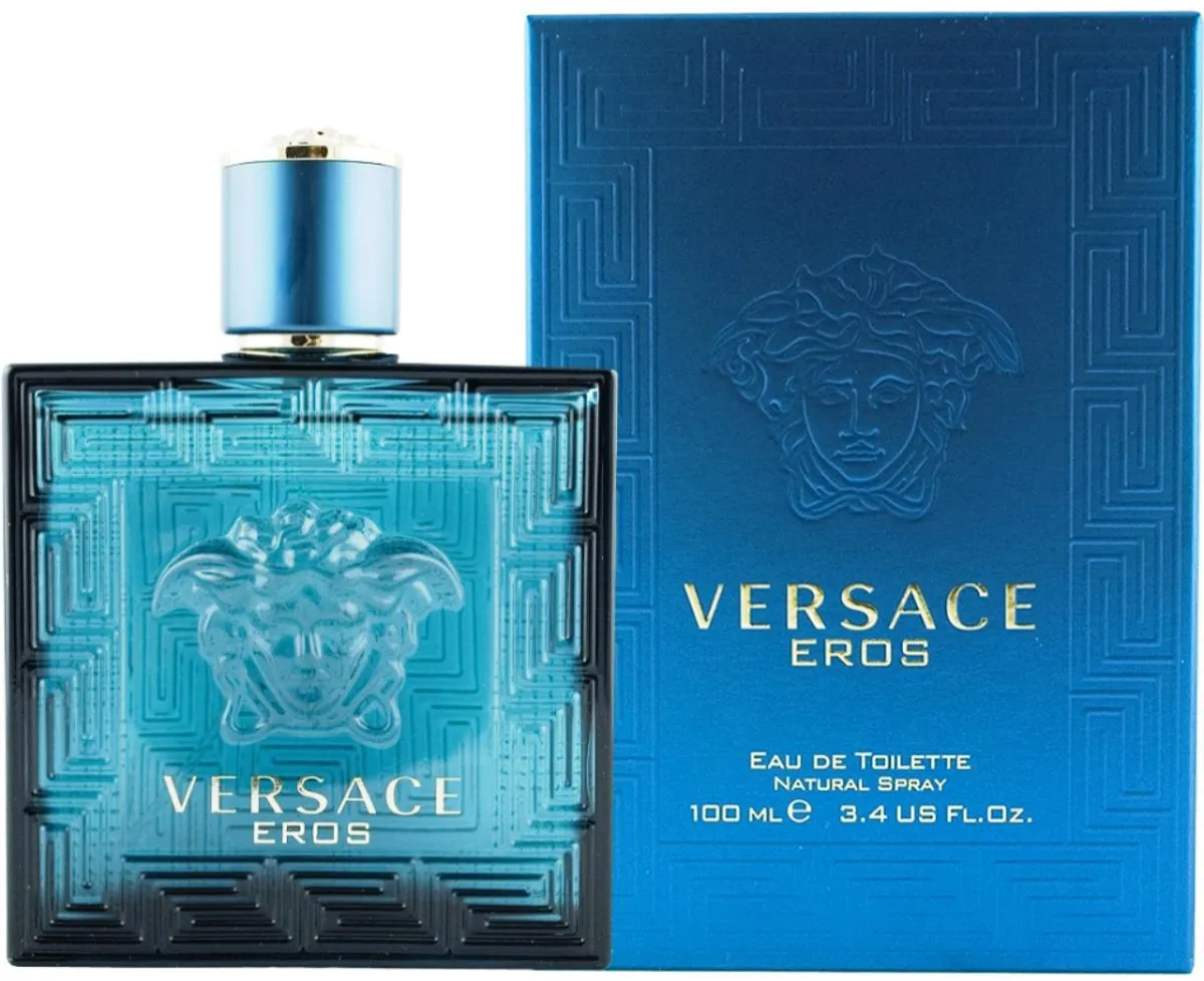 Versace Eros Eau de Toilette bottle and presentation box